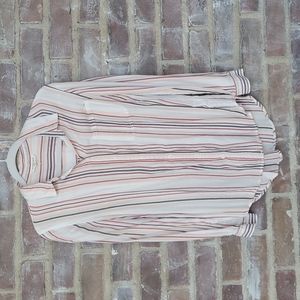 Pink and White Striped Button Down Shirt